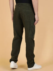 Kotty Men Solid Easy Wash Cargos Trousers