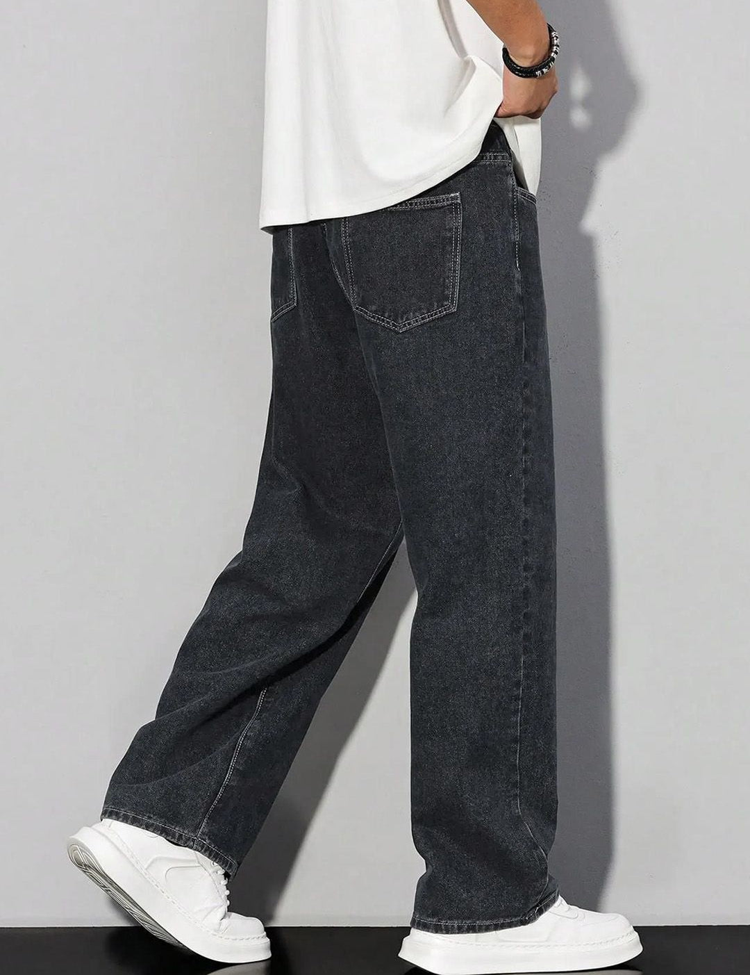 Kotty Men Baggy Fit Mid-Rise Stretchable Jeans