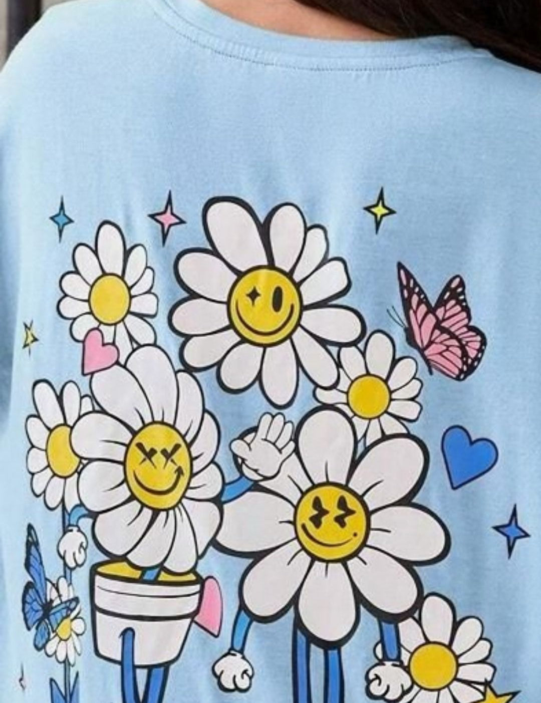 Kotty Girls Graphic Printed Round Neck Cotton Oversized T-shirt