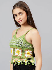 Kotty Women Self Design Scoop Neck Cotton Top