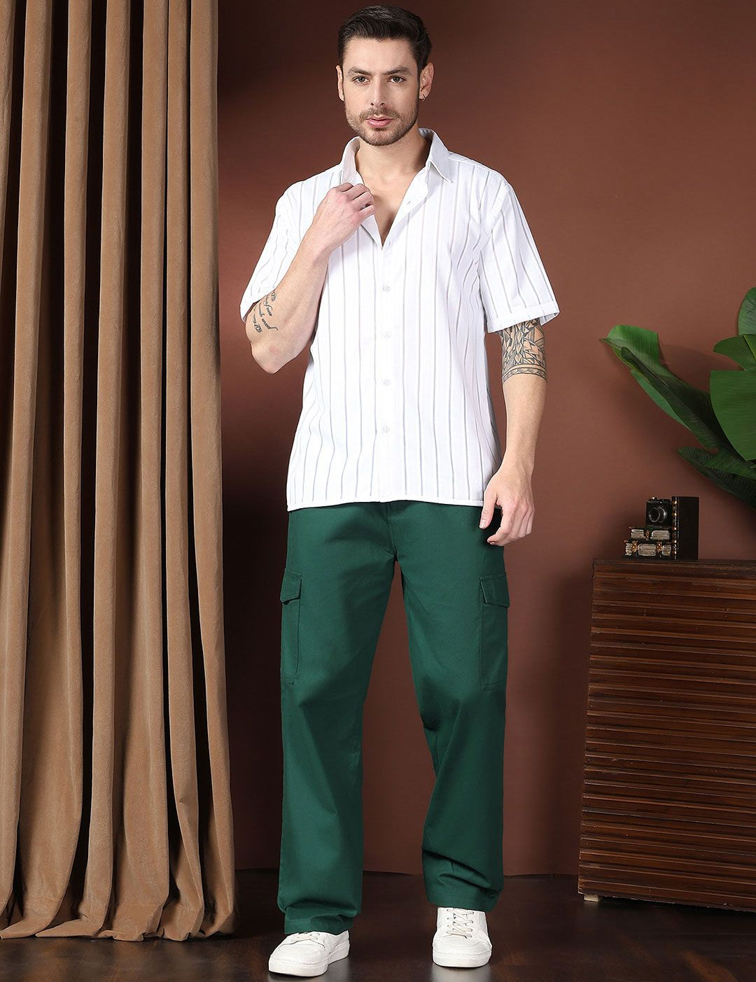 Kotty Men Relaxed Easy Wash Cargos Trousers