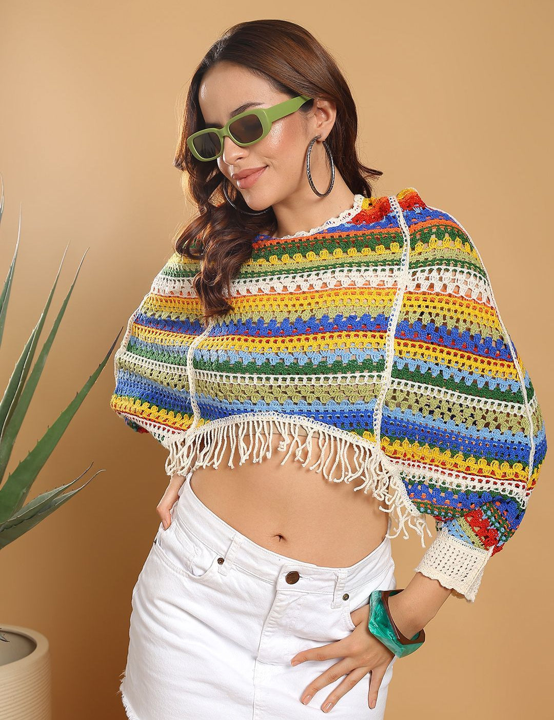 Kotty Women Self Design Crochet Crop Top