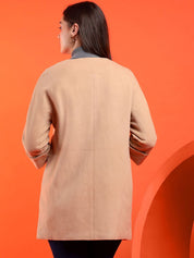 Kotty Band Collar Long Sleeves Overcoat