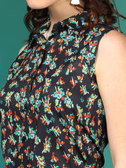 Kotty Women Abstract Printed Shirt Collar  Top