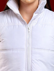 Kotty Women Crop Puffer Jacket with Patchwork