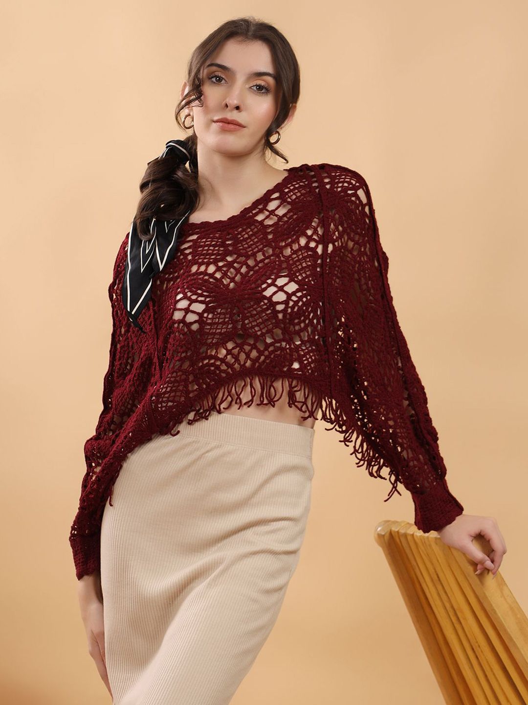 Kotty Women Solid Self Design Cotton Top