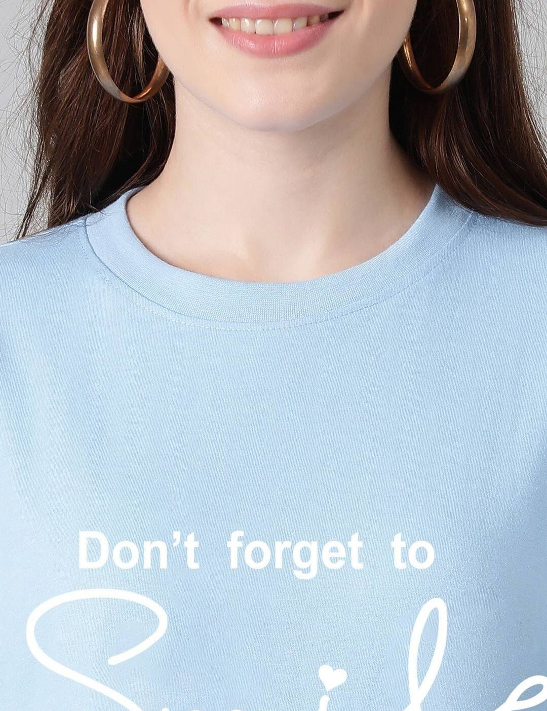 Kotty Women Typography Printed Drop-Shoulder Sleeves T-shirt