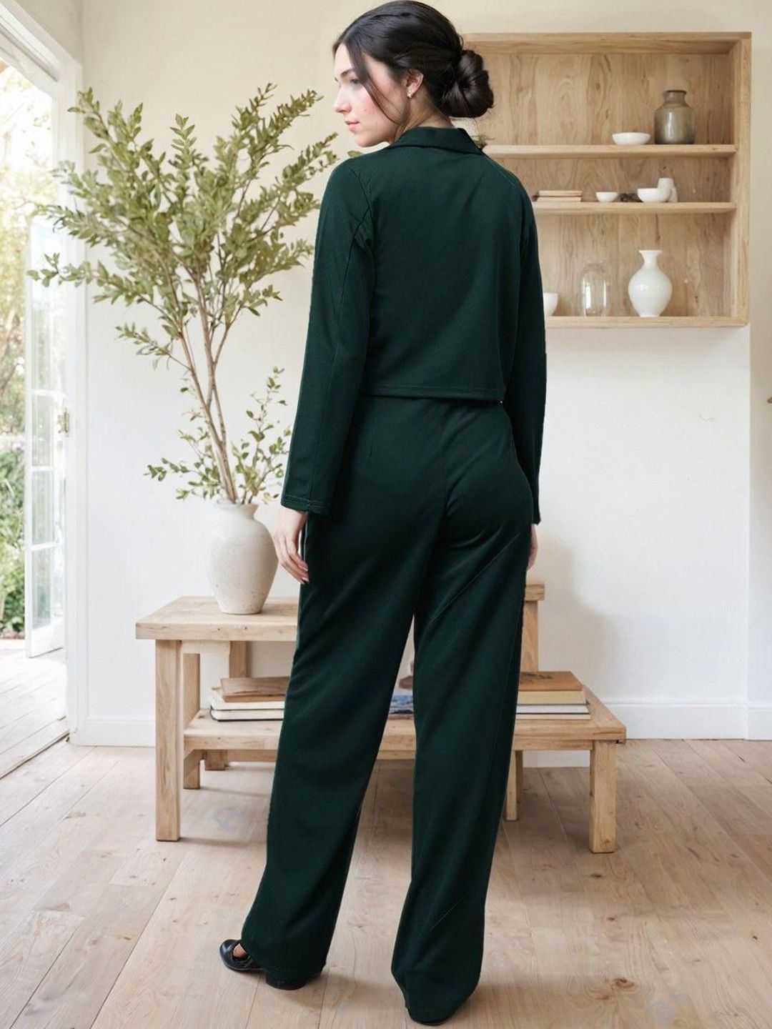 Kotty Lapel Collar Long Sleeves Coat With Trouser 