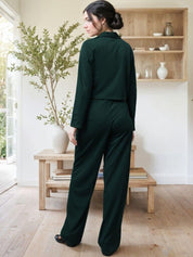 Kotty Lapel Collar Long Sleeves Coat With Trouser 