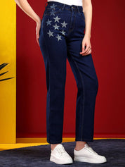 Kotty Women Cotton Jean Straight Fit High-Rise Stretchable Jeans