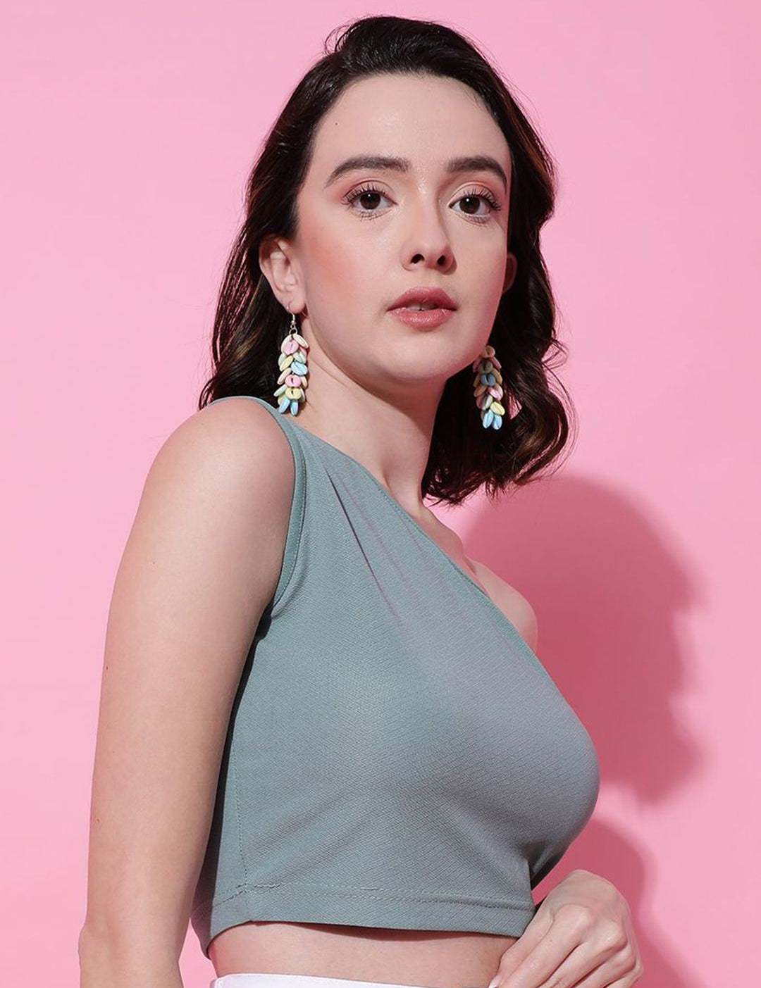 Kotty Women Solid One Shoulder Top