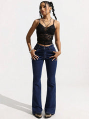 Kotty Women Jean Bootcut High-Rise Clean Look Stretchable Jeans