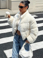 Kotty Women Woollen Crop Open Front Jacket