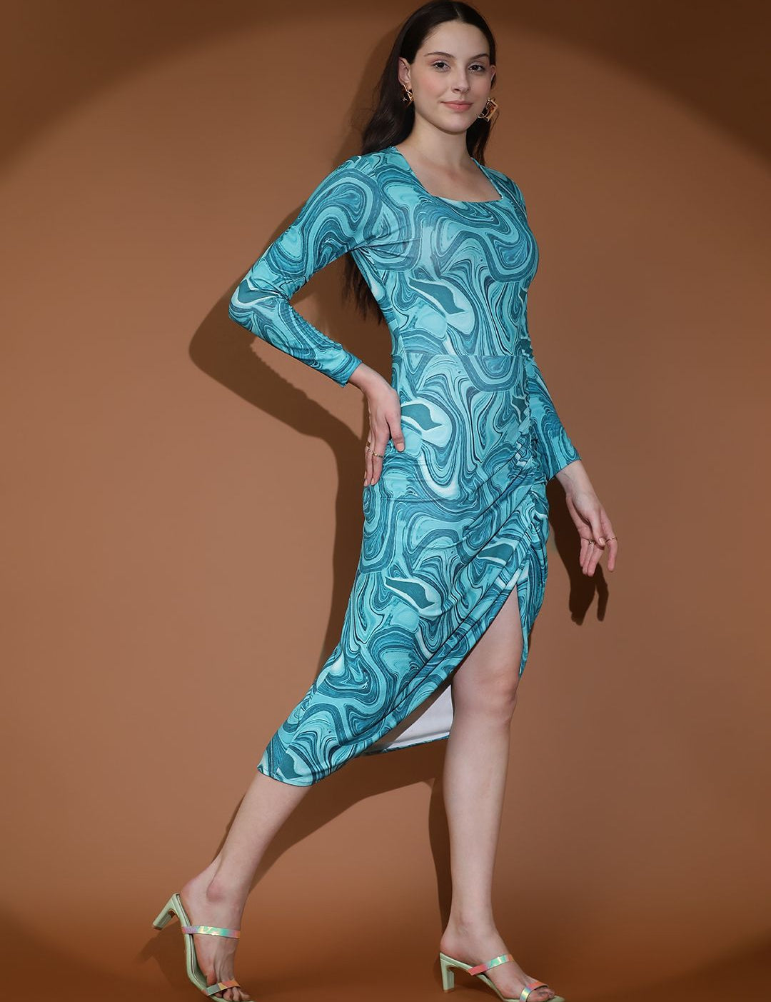 Kotty Abstract Printed Sheath Midi Dress