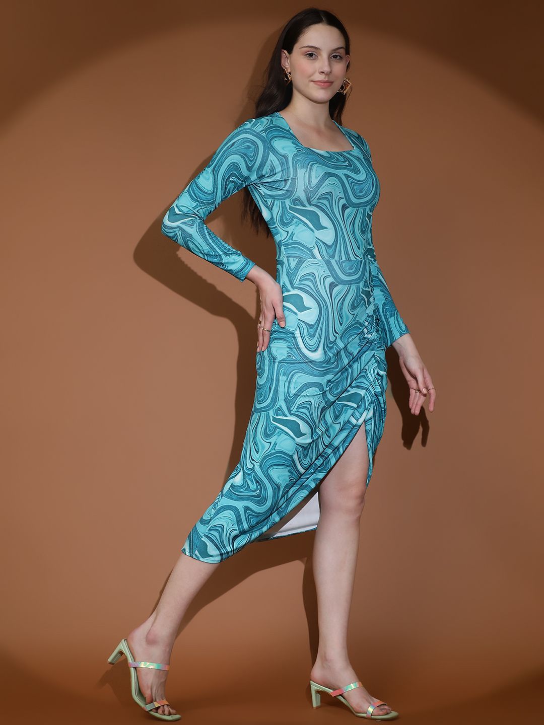 Kotty Abstract Printed Sheath Midi Dress