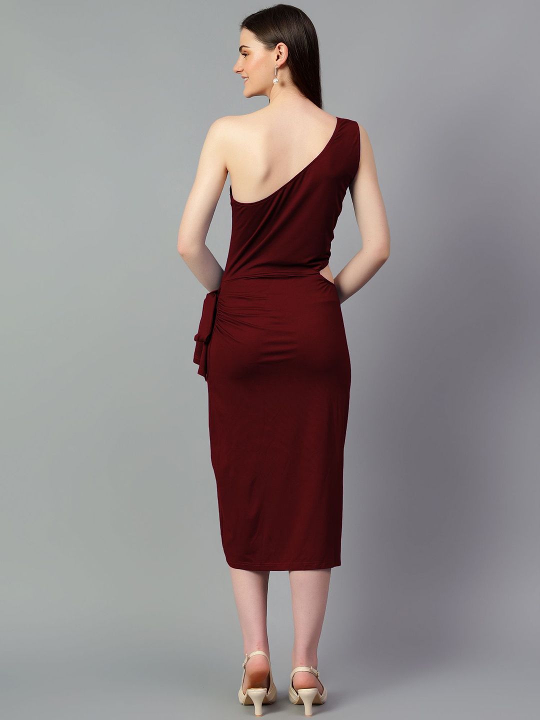 Kotty One Shoulder Sheath Midi Dress