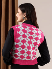 Kotty Women Chevron Printed Sweater Vest