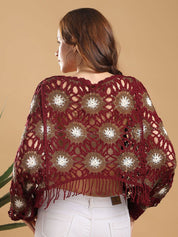 Kotty Self Design Cotton Crop Top