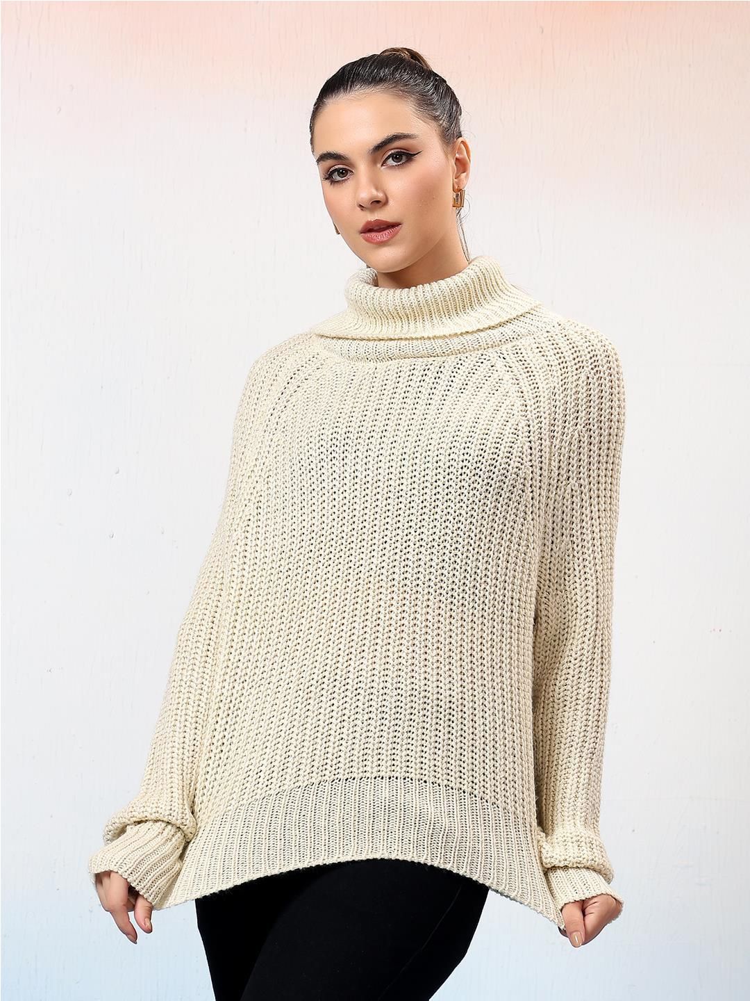 Kotty Women Turtle Neck Long Sleeves Pullover