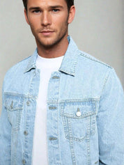 Kotty Men Solid Denim Jacket