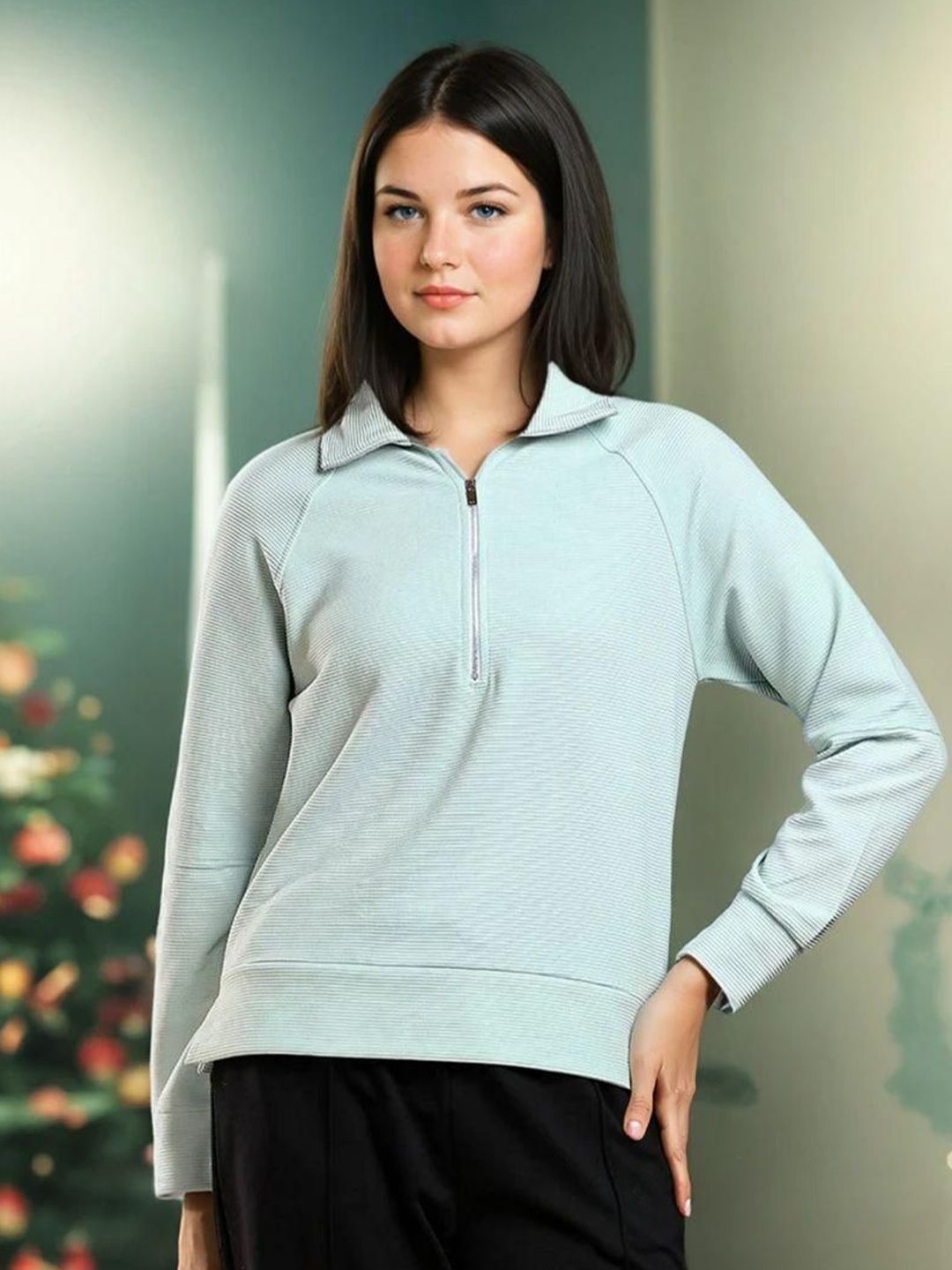 Kotty Women Shirt Collar Therma-Fit Pullover Sweatshirt