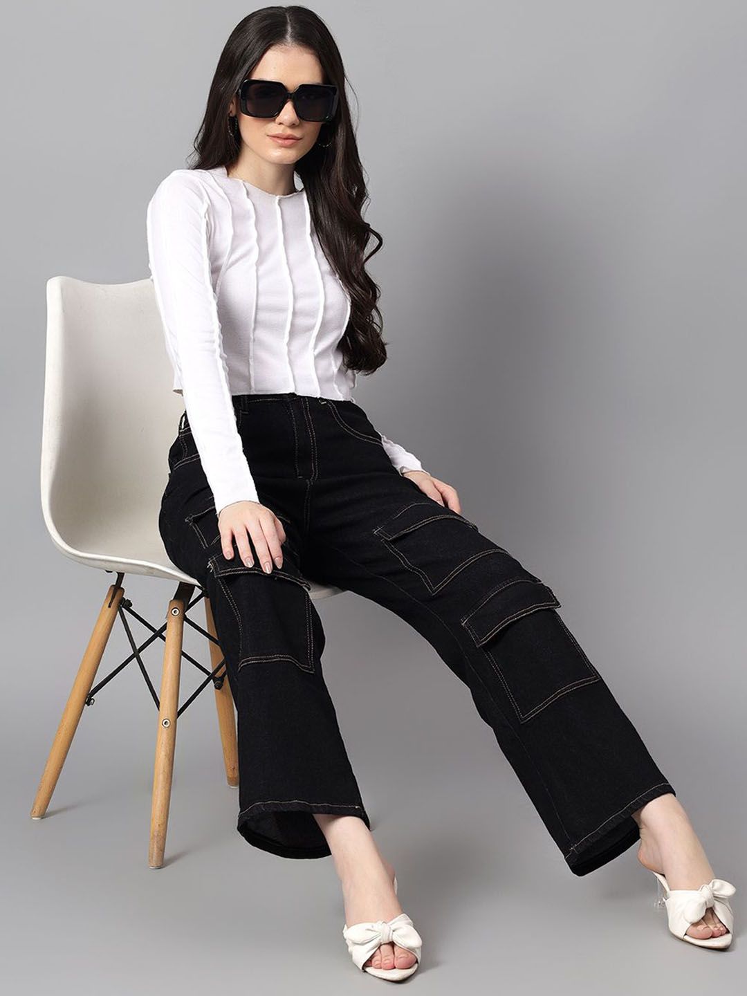 Kotty Women Straight Fit High-Rise Stretchable Jeans