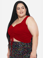 KOTTY Women Plus Size Sweetheart Neck Solid  Top