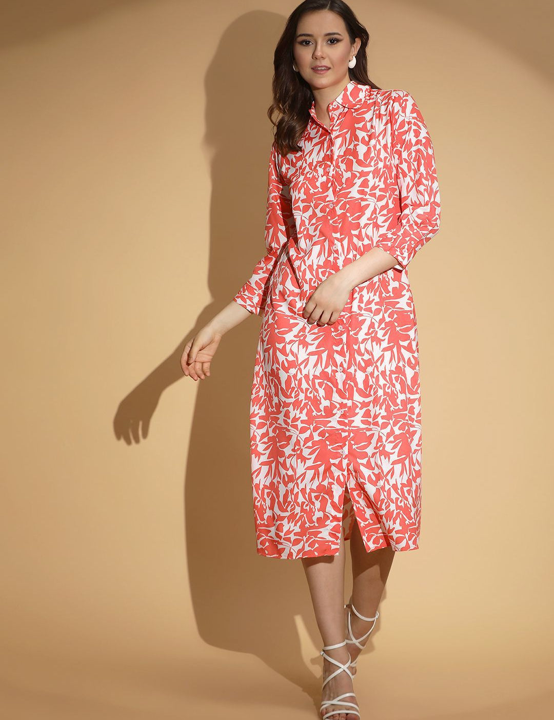 Kotty Women Printed A-Line Midi Dress