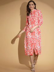 Kotty Women Printed A-Line Midi Dress