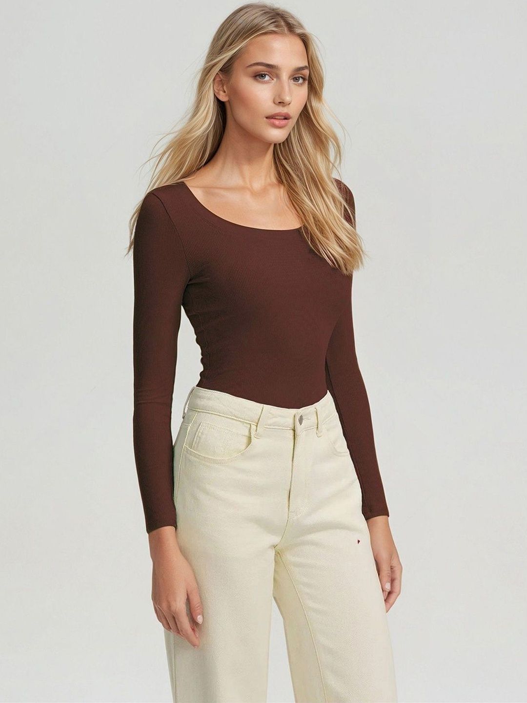 Kotty Square Neck Ribbed Top