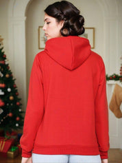 Kotty Women Printed Hooded Pullover Therma-Fit Cotton Sweatshirt