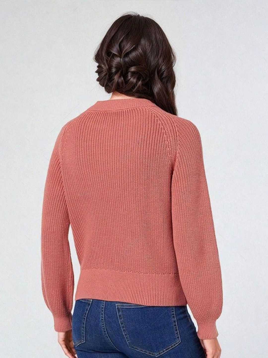 Kotty Women Long Sleeves Round Neck Pullover Sweater 