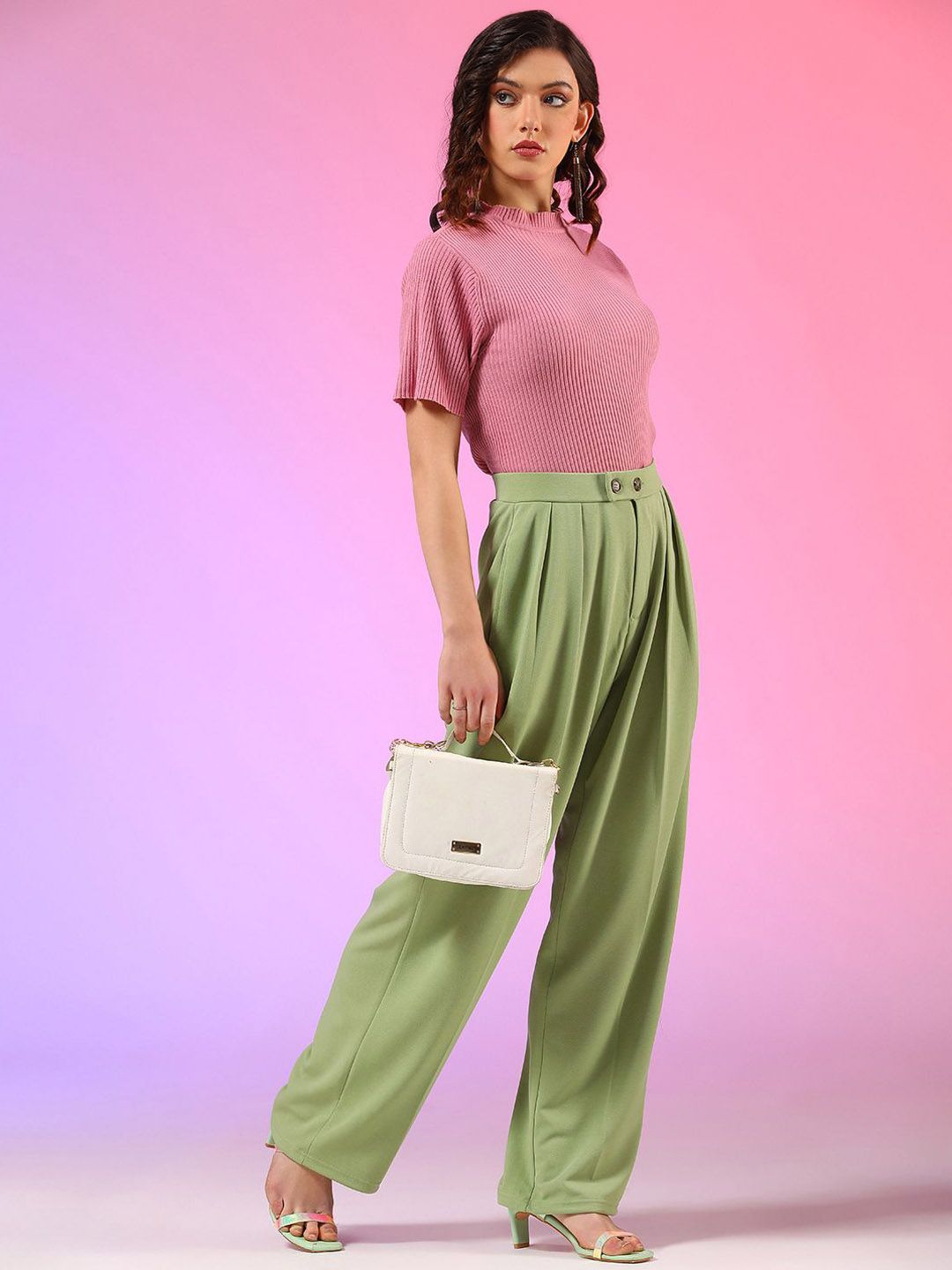 Kotty Women Classic High-Rise Pleated Trousers