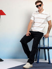 Kotty Men Low-Rise Wrinkle Free Pleated Cargos Trousers