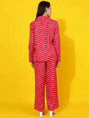 Kotty Abstract Printed Shirt With Trouser 