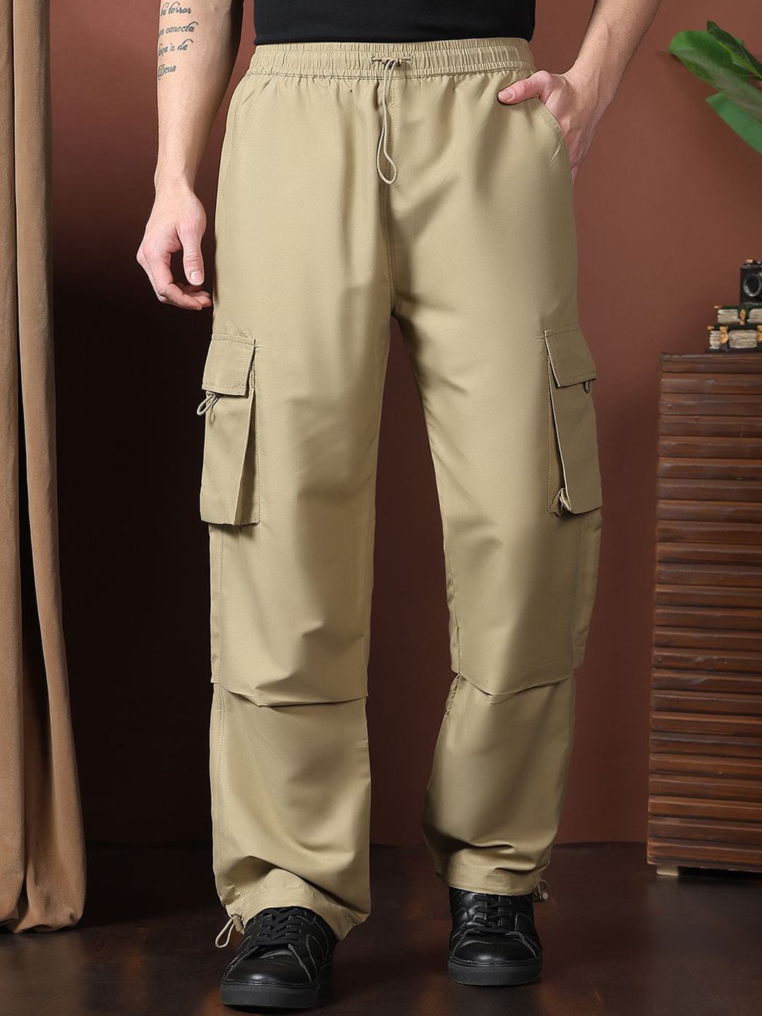Kotty Men Relaxed Easy Wash Cargos Trousers