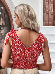 Kotty Floral Print Crepe Bralette Crop Top