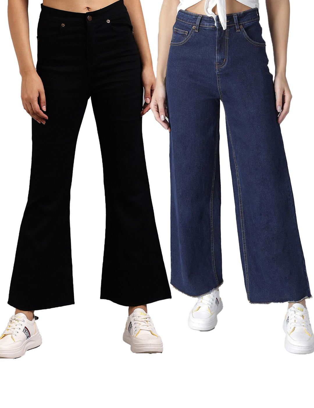 Kotty Women Flared High-Rise Stretchable Jeans Pack of2