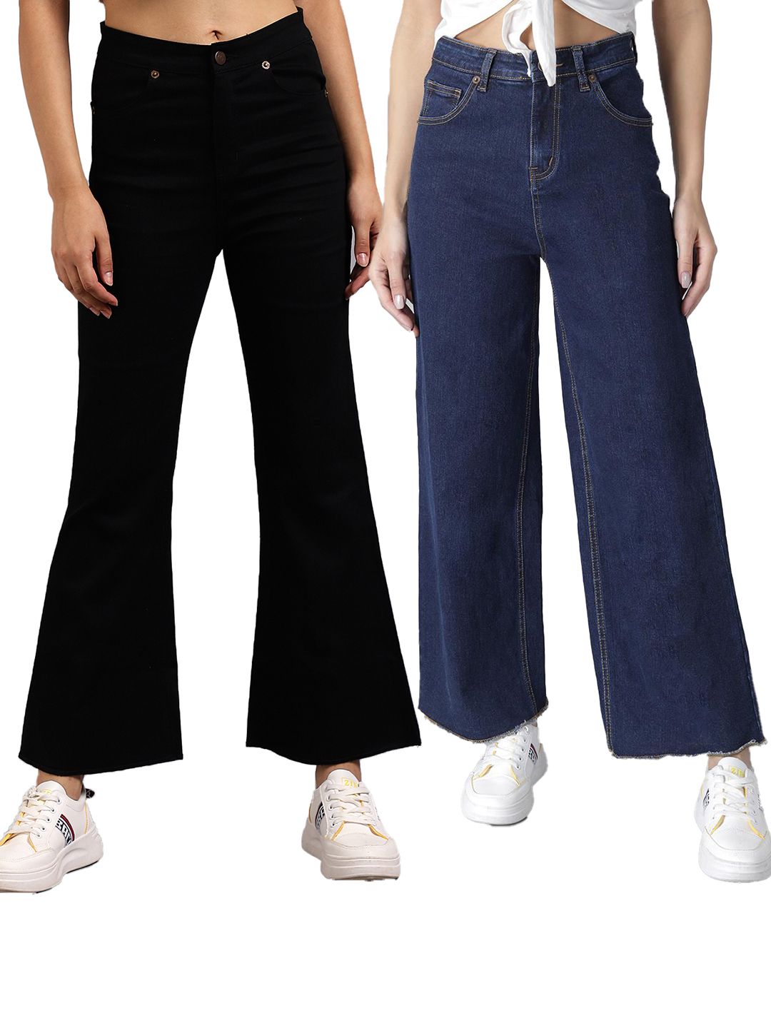 Kotty Women Flared High-Rise Stretchable Jeans Pack of2
