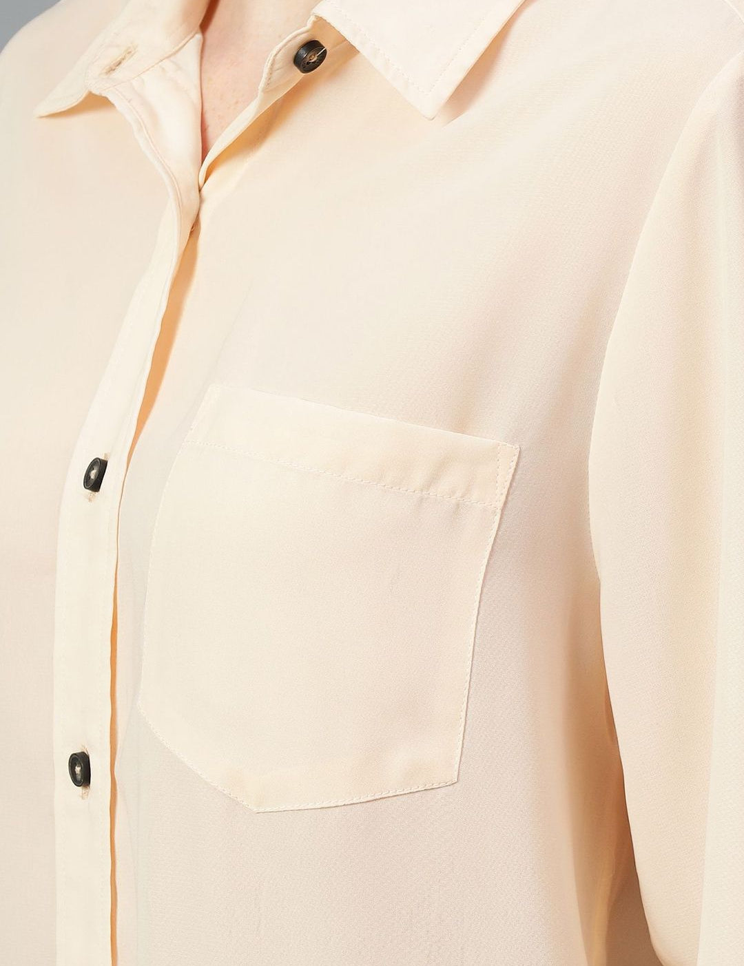 Kotty Women Comfort Spread Collar Solid Oversized Casual Shirt