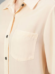 Kotty Women Comfort Spread Collar Solid Oversized Casual Shirt