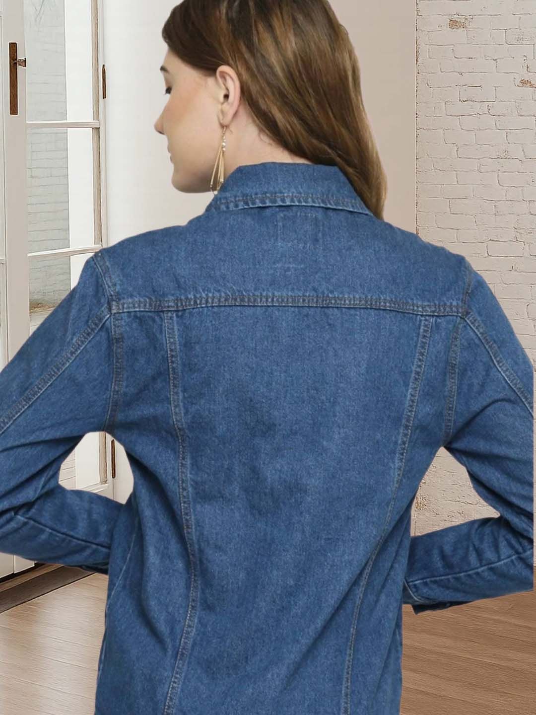 Kotty Women Spread Collar Denim Jacket