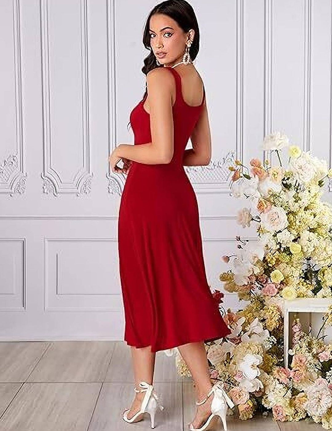 Kotty Women Sleeveless Fit & Flare Midi Dress