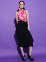 Kotty Women Tropical Printed Halter Neck  Top