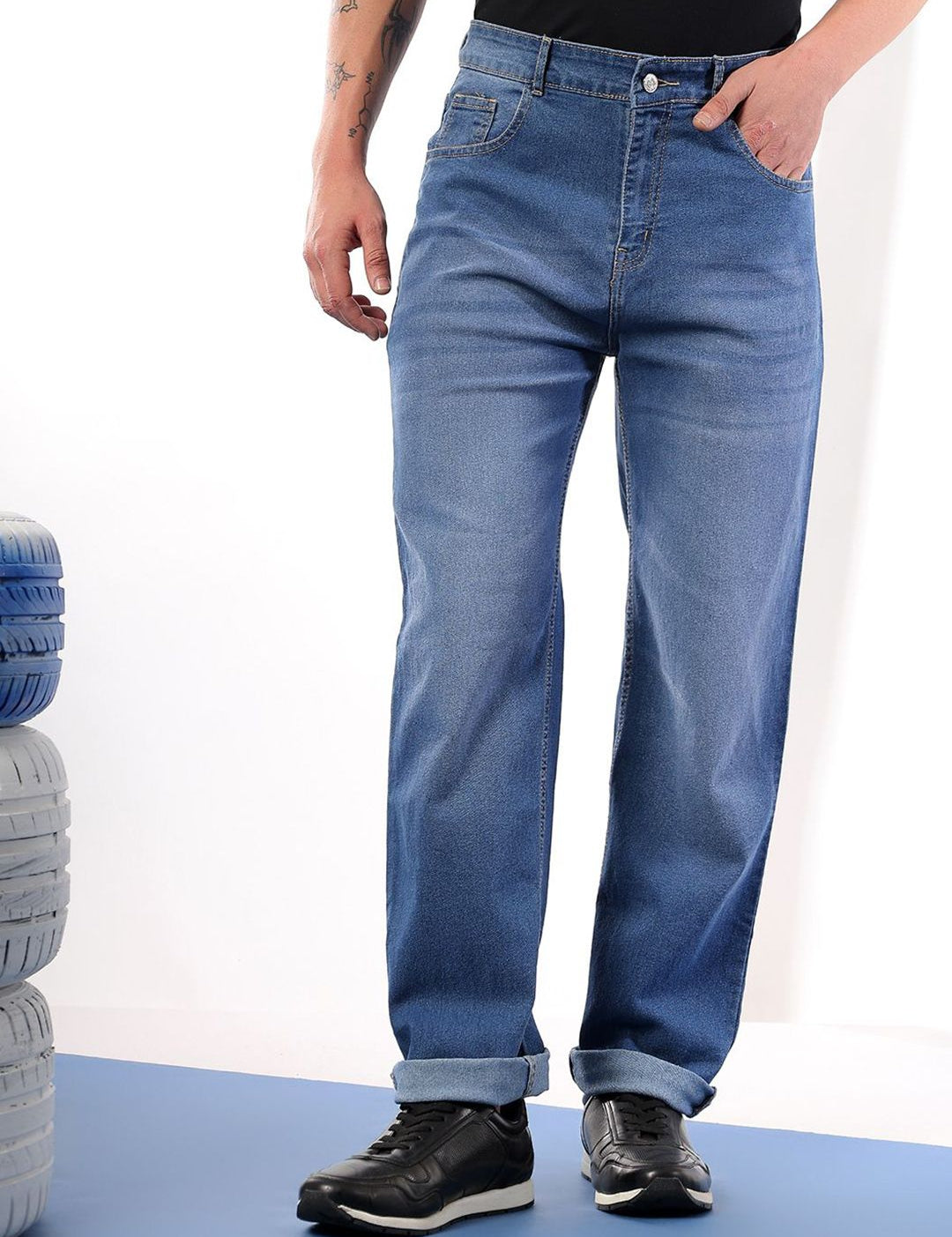 Kotty Men Comfort Fit Mid-Rise Stretchable Jeans