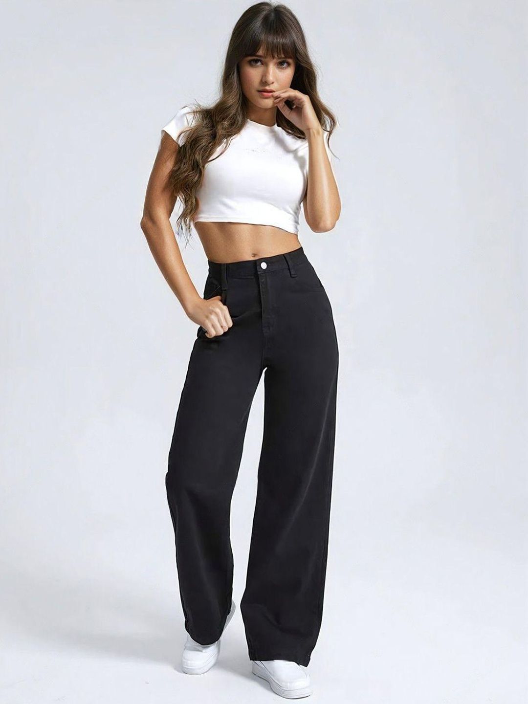 Kotty Women Jean Wide Leg High-Rise Stretchable Jeans