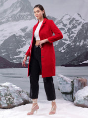 Kotty Women Notched Lapel Single-Breasted Overcoat