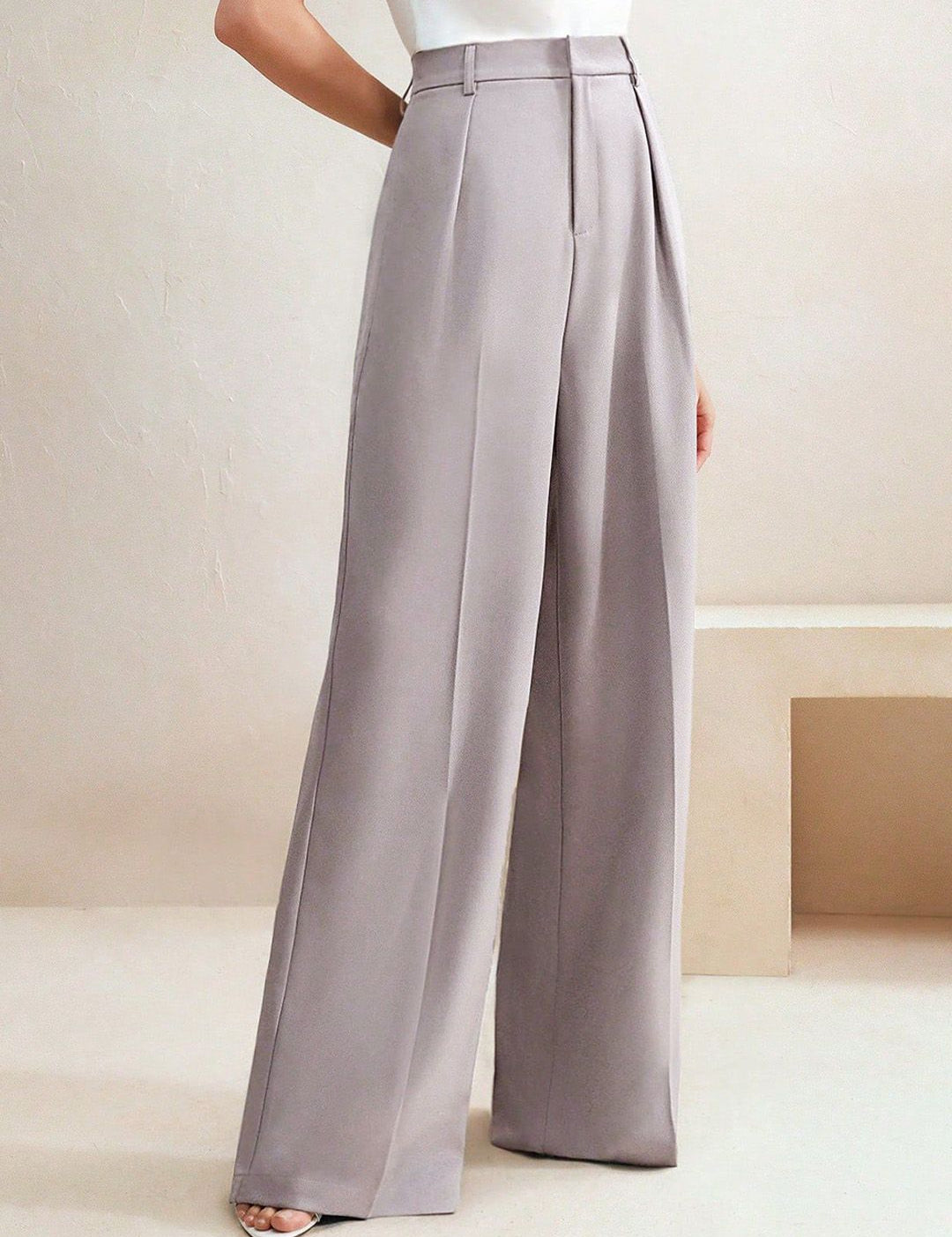 Kotty Women Wide Leg High-Rise Easy Wash Pleated Trousers