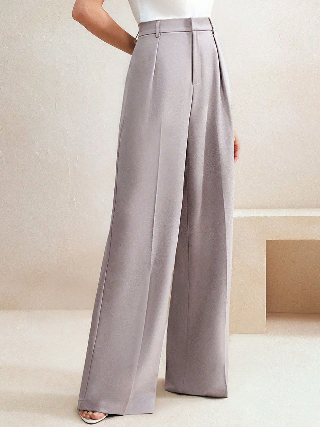 Kotty Women Wide Leg High-Rise Easy Wash Pleated Trousers