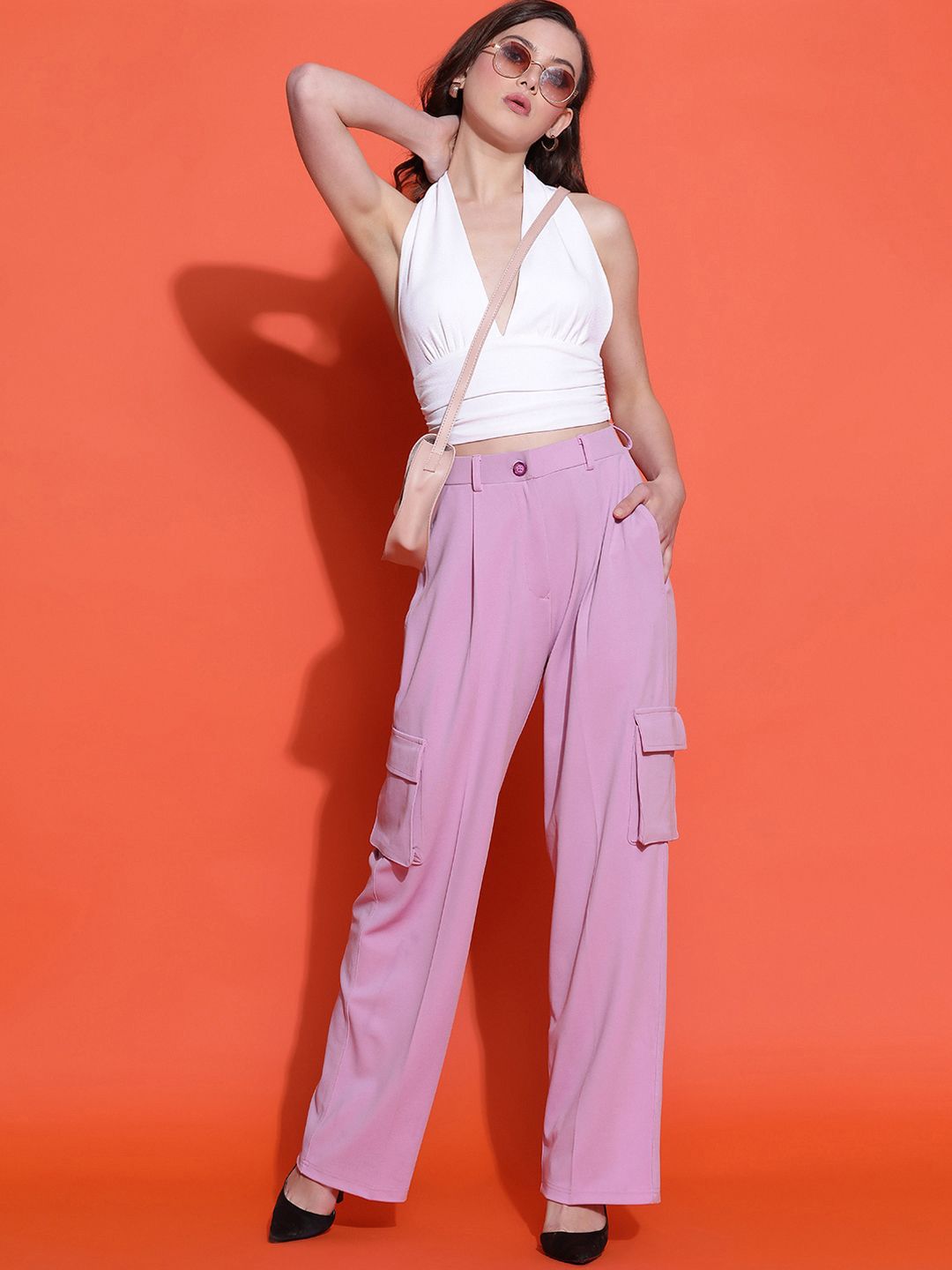 Kotty Women Classic High-Rise Straight Fit Parallel Trousers